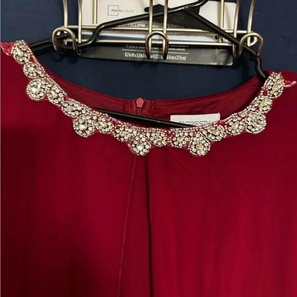 Mainstays Red Long Sleeve Cape Dress - Picture 4 of 8